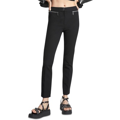 Женские черные брюки MICHAEL Michael Kors с прямыми штанинами и узкими щиколотками 10 BHFO 0833