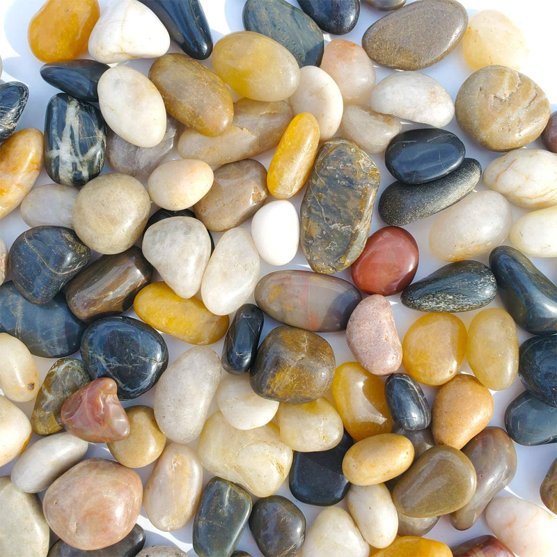 SACKORANGE 2 LB Aquarium Gravel River Rock - Natural Polished Decorative Gravel,