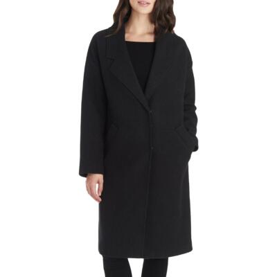 

Kendall + Kylie Женское Черное Однобортное Длинное Пальто Верхняя Одежда  BHFO 7014, Черный, R2211