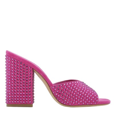 Pre-owned Paris Texas Pink Ruby Holly Anja Crystal-embellished Mules