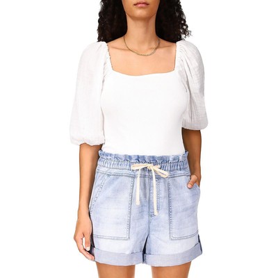 Женская белая хлопчатобумажная блузка с пышными рукавами из текстурированного хлопка Sanctuary XS BHFO 9853