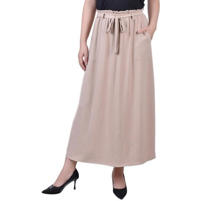 Женская бежевая юбка макси А-силуэта с фактурой Petites PL BHFO 2452 из коллекции NY Collection