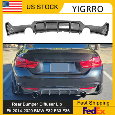 For BMW 4 Series F32 F33 F36 M Sport Rear Bumper Diffuser Lip Carbon Fiber Style