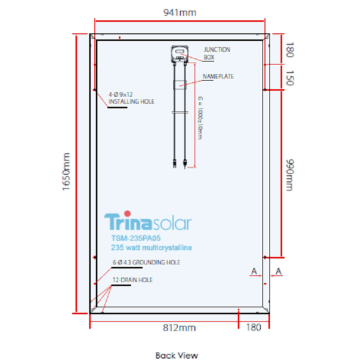Trina 235 Watt Poly TSM-235PA05 Pallet of 20 Solar Panels