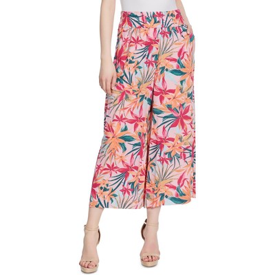 

Jessica Simpson Женские присборенные трикотажные повседневные широкие брюки BHFO 8596, Pink floral, 30162852