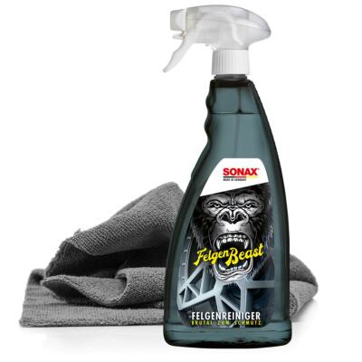 Auto Felgenreinger SONAX FelgenBeast 1L + Allrounder Mikrofasertuch 