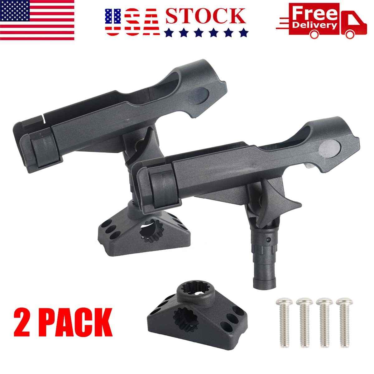 Fishing Rod Holder With Side Deck Mount (2pack)