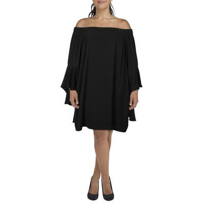 Женское черное платье с расклешенными рукавами в стиле City Chic, короткое облегающее платье-клеш Plus 18W BHFO 5381