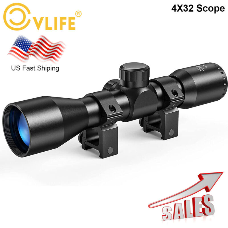 Cvlife 4x32 Compact Scope For Air Rifle Crossbow Airsoft Pellet Gun +scope Mount