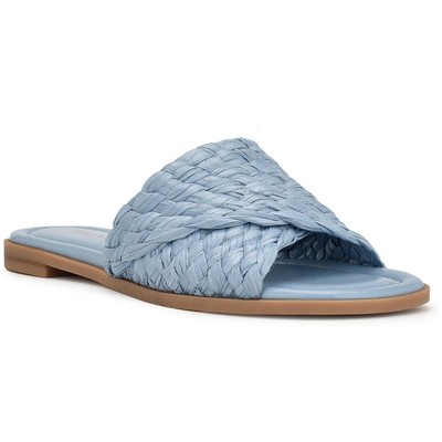 Повседневные сандалии-слайдеры Nine West Womens Havah без шнуровки с открытым носком, BHFO 7308