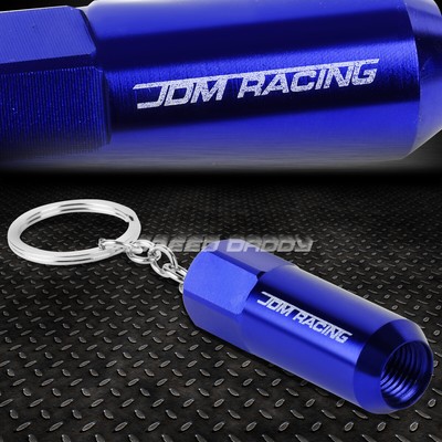 КОЛЬЦО-БРЕЛОК ДЛЯ КЛЮЧЕЙ ИЗ СИНЕГО АНОДИРОВАННОГО АЛЮМИНИЯ JDM RACING AUTO С ГАЙКОЙ ДЛЯ КРЕПЛЕНИЯ КОЛЕСА АВТОМОБИЛЯ