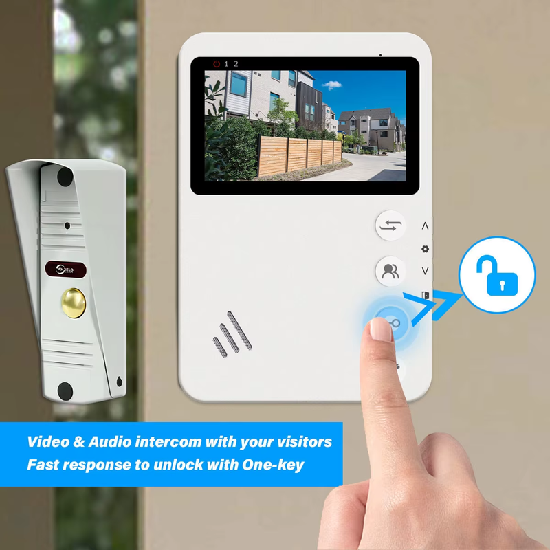 4.3 Inch Metal Doorbell Video Intercom for Home Apartment with IP65 Waterproof N