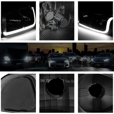 For 01-07 GMC Sierra/Yukon Denail Headlight W/LED DRL Smoked Housing Clear Side