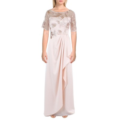 Adrianna Papell Женское розовое длинное вечернее платье с блестками 2 BHFO 6983