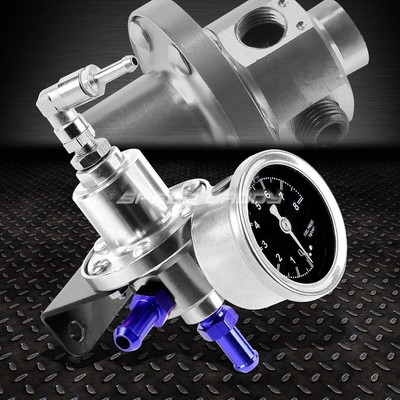 АЛЮМИНИЕВЫЙ РЕГУЛИРУЕМЫЙ РЕГУЛЯТОР ДАВЛЕНИЯ ТОПЛИВА 160 PSI 1:1 + КОМПЛЕКТ МАСЛЯНЫХ МАНОМЕТРОВ кПа, СЕРЕБРЯНЫЙ