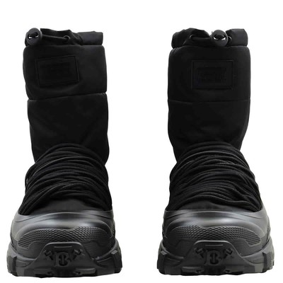 Pre-owned Burberry Embossed Logo Puffy Ankle Boots In Black