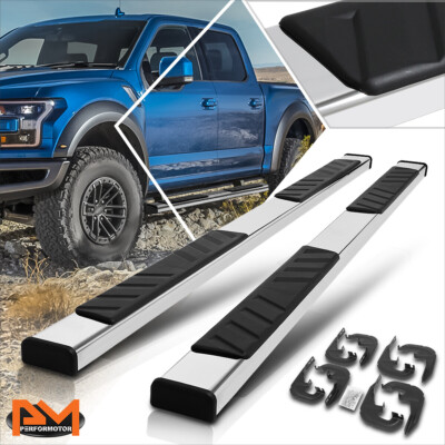 For 19-24 Silverado/Sierra Crew Cab 5" Side Step Nerf Bar Running Boards Chrome