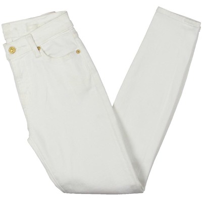 7 For All Mankind Женские джинсы Gwenevere White Denim со средней посадкой по щиколотку 30 BHFO 6621