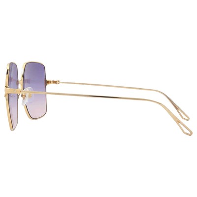 Pre-owned Cartier Violet Gradient Square Ladies Sunglasses Ct0297s 004 57 Ct0297s 004 57 In Purple