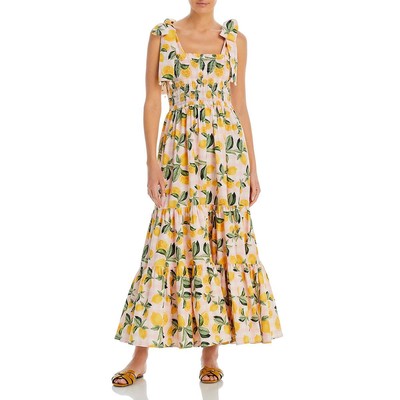 Длинное повседневное макси-платье Capittana Womens Evita с желтым принтом XS/S BHFO 7223