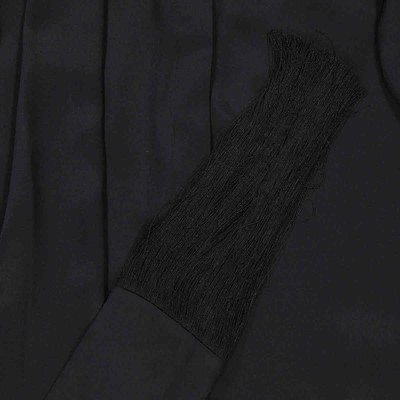 Pre-owned Burberry Ladies Michela Black Fringed Scarf Detail Silk Satin Shirt, Brand Size