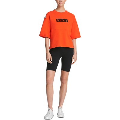 

Женская свободная футболка оранжевого цвета с логотипом DKNY Sport, топ  BHFO 7056, Оранжевый
