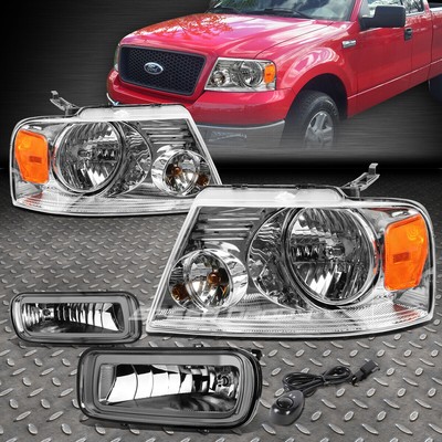 ХРОМИРОВАННАЯ ФАРА + ЖЕЛТЫЙ ПОВОРОТНЫЙ СИГНАЛ + ДЫМЧАТЫЕ ПРОТИВОТУМАННЫЕ ФАРЫ + ПЕРЕКЛЮЧАТЕЛЬ ДЛЯ 04-06 F150/MARK LT