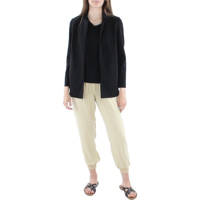 Женский черный пиджак с вырезом на воротнике Eileen Fisher Petites PP BHFO 5629