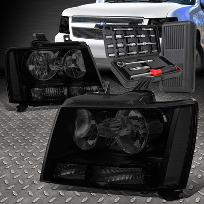 ДЛЯ 07-14 CHEVY TAHOE SUBURBAN ТОНИРОВАННЫЕ ЛИНЗЫ, ПРОЗРАЧНЫЕ УГЛОВЫЕ ФАРЫ + НАБОР ИНСТРУМЕНТОВ