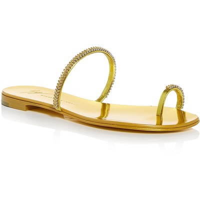 

Женские сандалии Giuseppe Zanotti Rock 10 Infradito Slip On Slide Sandals Shoes BHFO 1706, Cedra/metallic/cedra, Rock 10 Infradito