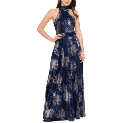 Длинное вечернее платье цвета морской волны с металлическим разрезом цвета морской волны 2 BHFO 4004