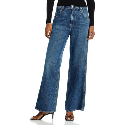 Женские джинсы с высокой посадкой Carpenter Denim и широкими штанинами Agolde Womens Magda Blue 26 BHFO 0602