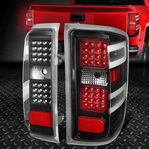 [ПОЛНЫЙ СВЕТОДИОД] ДЛЯ 14-19 CHEVY SILVERADO GMC SIERRA ЗАДНИЙ СТОП-СИГНАЛ ЧЕРНЫЙ