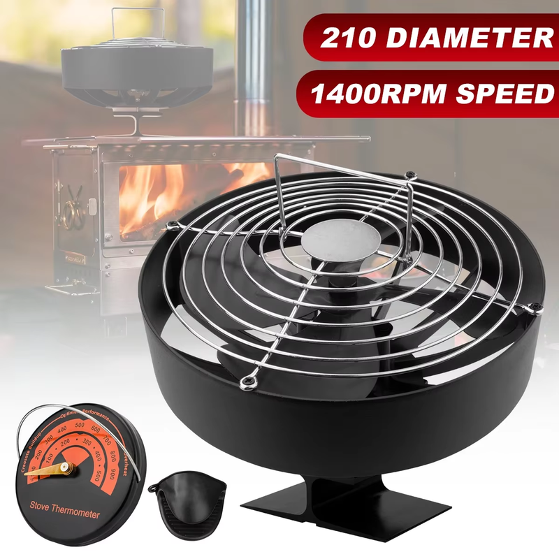 4 Blades Stove Fan Heat Powered Fireplace Fan Log Wood Burner Eco-fan Quiet Fire