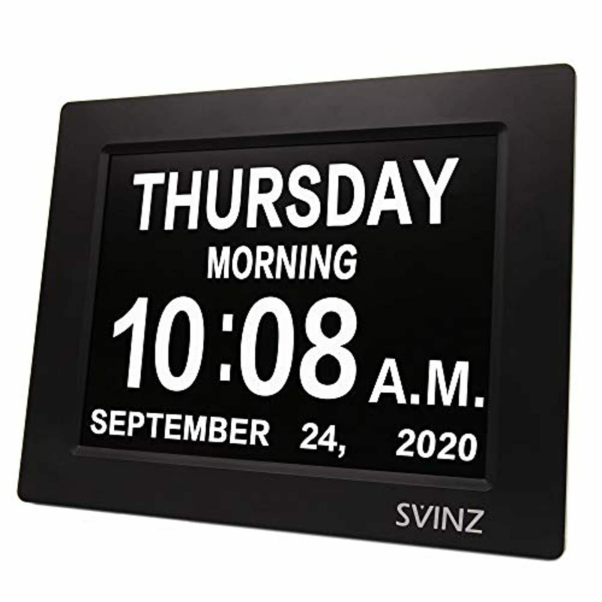 SVINZ Newest 5 Alarms Dementia Clock, Day Clock w/ Snooze Button