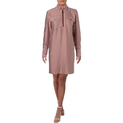 

Женское платье-рубашка в коричневую полоску Kenneth Cole New York  BHFO 9069, Rose brown stripe