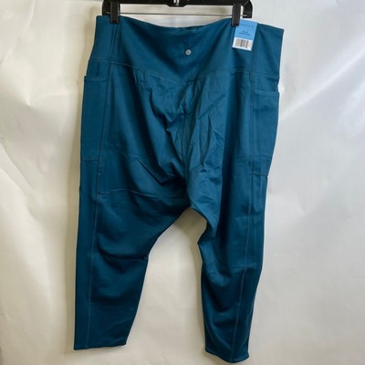 DANSKIN High Rise 7/8 Bonded Leggings Women's Size 3X Stormy Sea