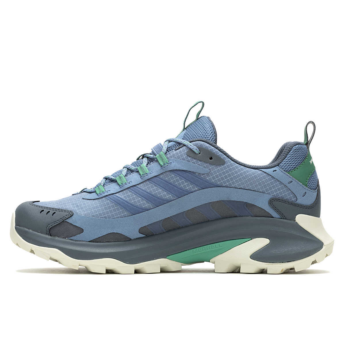 Pre-owned Merrell Mens  Moab Speed 2 Gore Tex Steel Blue Waterproof Mesh Hiking Shoes