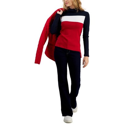 

Женская вязаная водолазка с длинными рукавами и длинными рукавами Tommy Hilfiger BHFO 7122, Sky captain multi