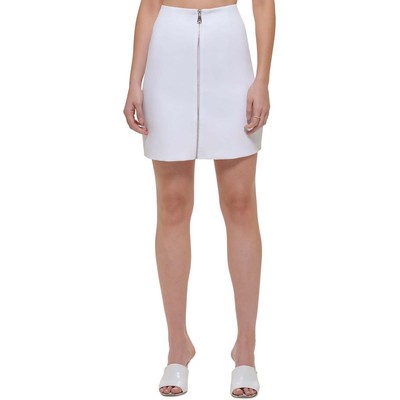 Женская белая мини-юбка А-силуэта DKNY, короткая дневная, 14 BHFO 0545