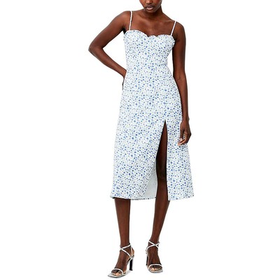 French Connection Womens Camille White Floral Smocked Midi Dress 6 BHFO 2423