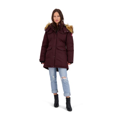 

Женская фиолетовая парка из искусственного меха Canada Weather Gear, верхняя одежда  BHFO 5189, Cranberry