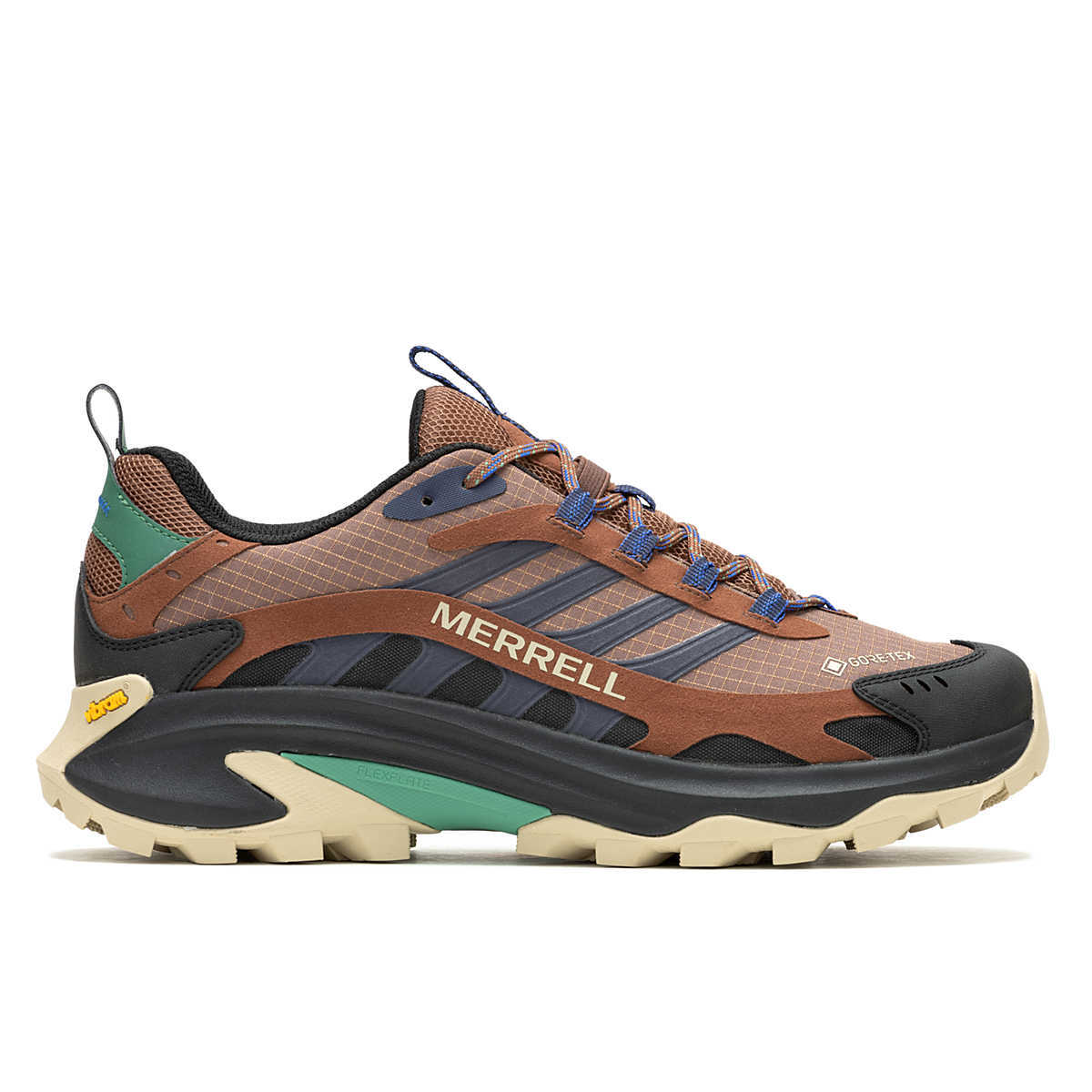 Pre-owned Merrell Mens  Moab Speed 2 Gore Tex Rye Waterproof Mesh Hiking Shoes In Multicolor