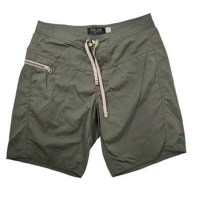 Poler 10'' Gris Français San Doublure Nylon Maillot Short de Bain Homme Taille 32