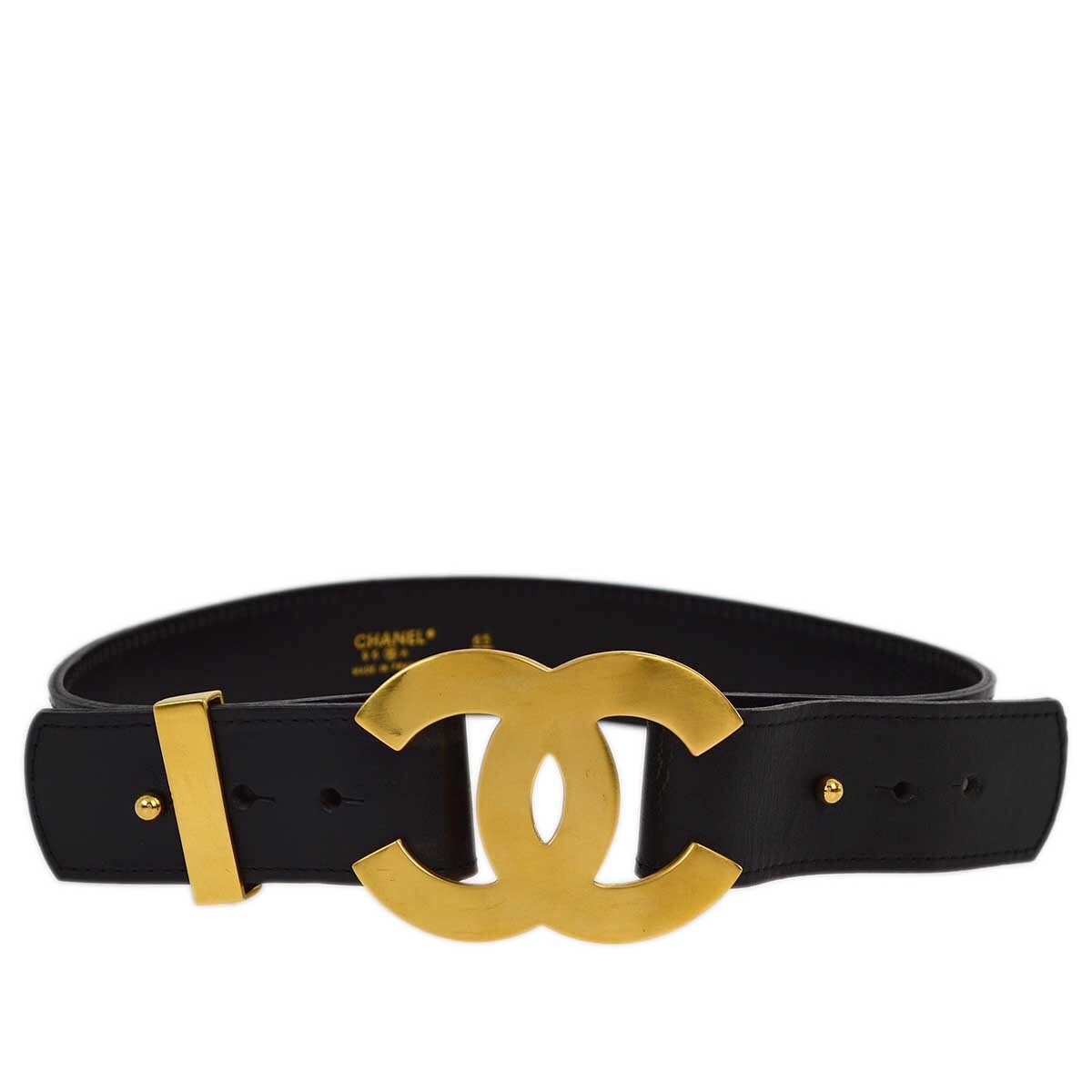 Chanel Black Leather Belt #65/26 96A Small Good 183520 | eBay