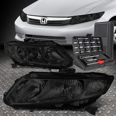 ДЛЯ 12-15 HONDA CIVIC ДЫМЧАТЫЙ КОРПУС ПРОЗРАЧНЫХ УГЛОВЫХ ФАР ГОЛОВНОГО СВЕТА + НАБОР ИНСТРУМЕНТОВ