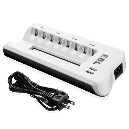 EBL 4 Slot / 8 Slot Smart Charger For AA AAA NI-MH NI-CD Rechargeable Battery US