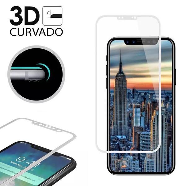 Protector Cristal Templado Completo 3D 4D con Curvo para iPhone X 5,8" PREMIUM - Imagen 3