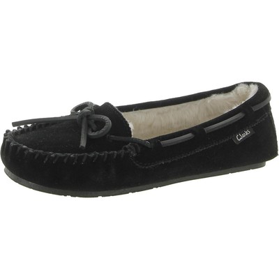 

Женские черные замшевые тапочки Clarks Мокасины 8 средние (B,M) BHFO 3052, Черный, BHFO
