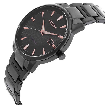 Pre-owned Citizen Pair Eco-drive Black Dial Men's Watch Bm7595-89e